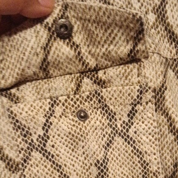 She + Sky Black and White Snake Print Jean Jacket - Picture 8 of 16